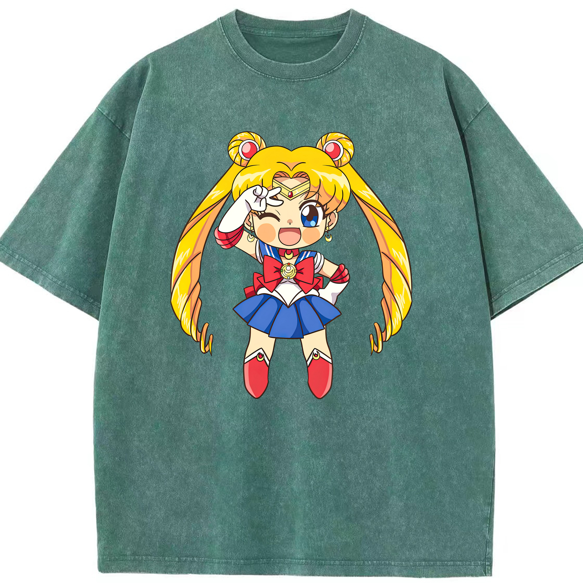 （画像用） 美少女戦士セーラームーン 月野 うさぎ つきの うさぎ Sailor Moon Tsukino Usagi 綿100% ヴィンテージ風 半袖Tシャツ（フロントプリント）